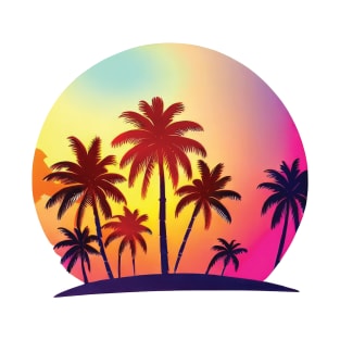 Retro Sunset with Palm Trees T-Shirt