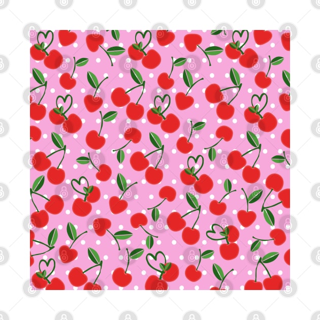 Cherry Pattern Background Pink by bougieFire