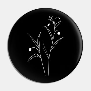 Black and white wild plant botanical outline Sandersonia Pin