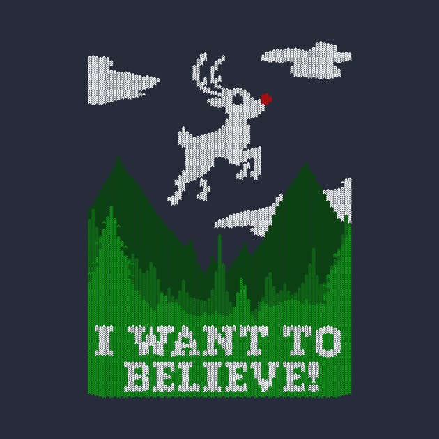 I WANT TO BELIEVE! Ugly Sweater by blairjcampbell