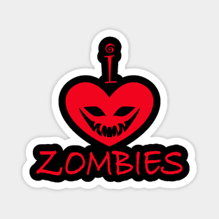 I Love Zombies Magnet