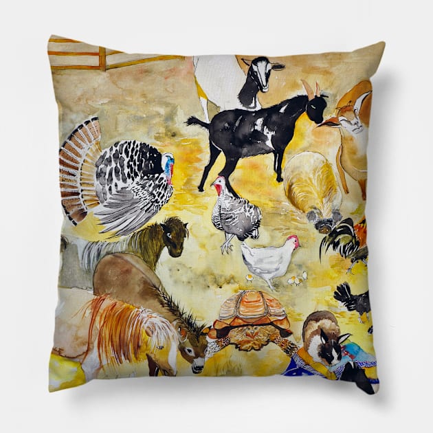 Maui Animal Farm Pillow by Cwang