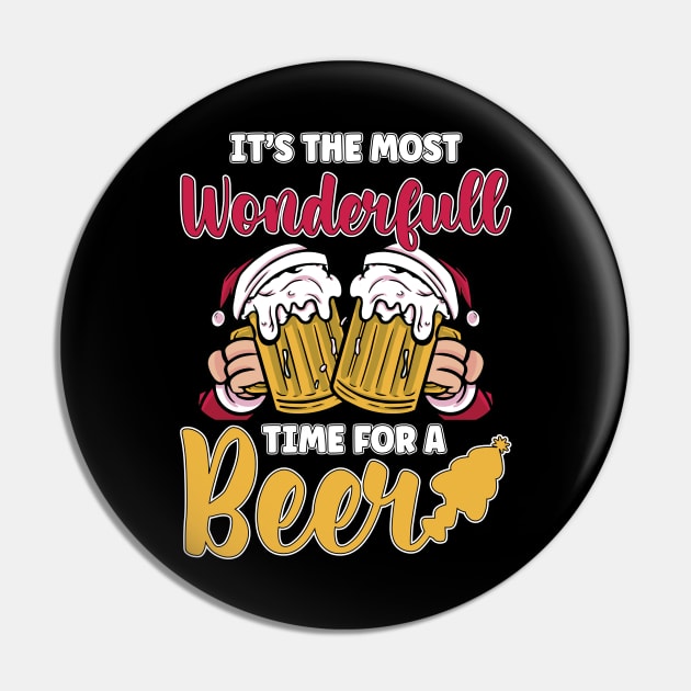 It’s the Most Wonderful Time for a Beer Christmas Gift Pin by JustCreativity