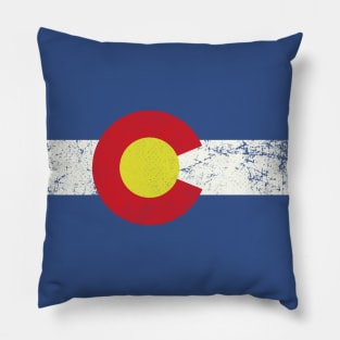 colorado flag vintage Pillow