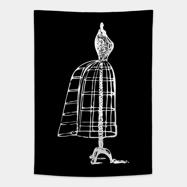 Vintage Dress Form | Victorian Dress Form | Dressmaking | Dressmakers | Sewing | Seamstress | Black and White Tapestry by Eclectic At Heart