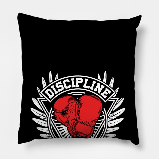 Discipline = Freedom - Motivational Calligraphy Art. Pillow by Cult WolfSpirit 