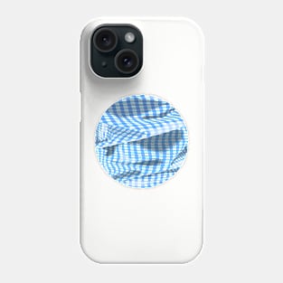 Creased blue checked pattern mandala Phone Case