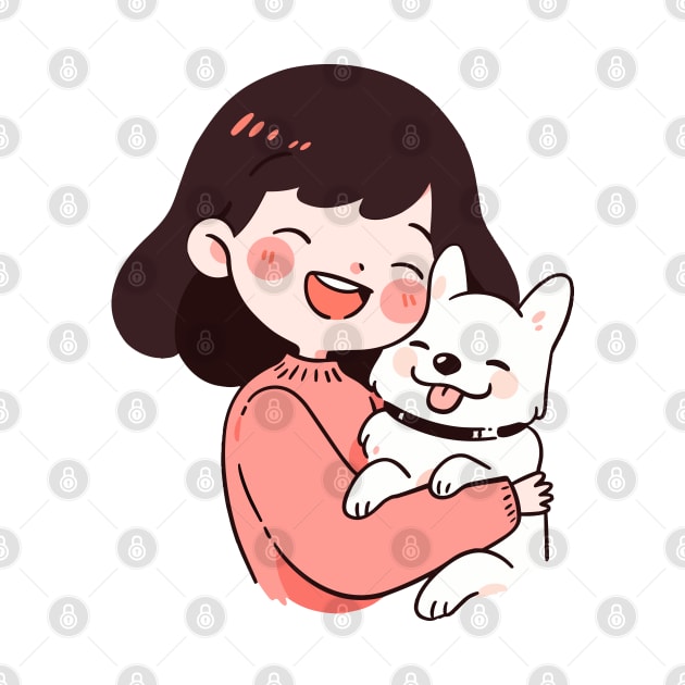 Just a Girl with her dog illustration II by Sara-Design2