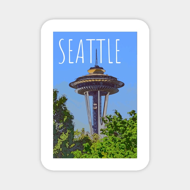 Seattle Space Needle Magnet by WelshDesigns