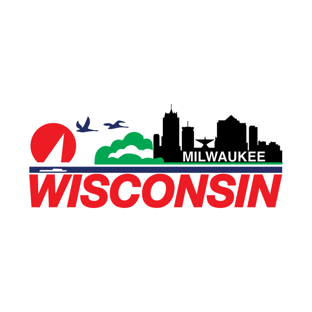 Wisconsin License Plate Milwaukee Skyline by KevinWillms1