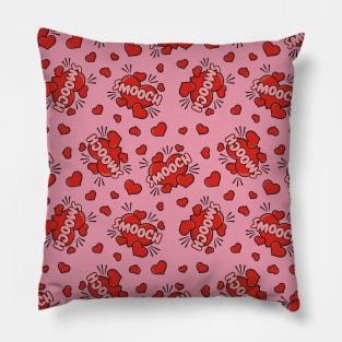 Kissing Comic Sound Effect Pattern Pillow