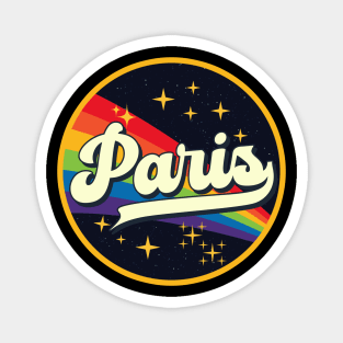 Paris // Rainbow In Space Vintage Style Magnet