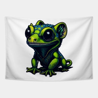 Gamer's Perfect Illustration - Cute Colorful Gekko Tapestry