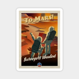 To Mars!  — Vintage space poster Magnet