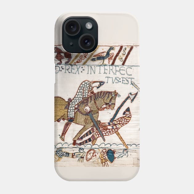 THE BAYEUX TAPESTRY ,The Death of King Harold at Battle of Hastings Phone Case by BulganLumini