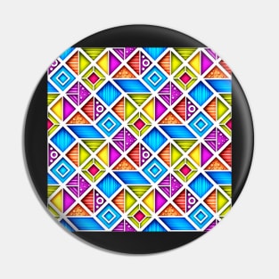 3d Colorful Geometric Pattern, Crazy Design Pin