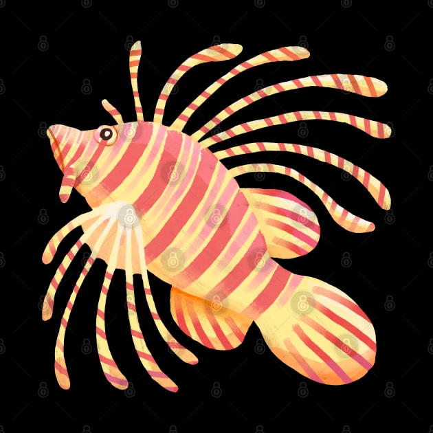 Whimsical Ocean Coral Reef Lionfish in Digital by narwhalwall