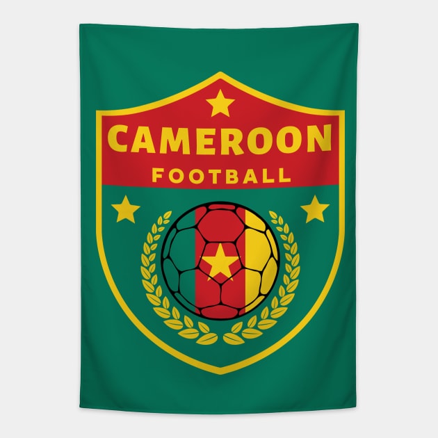 Cameroon Football Ball Tapestry by footballomatic