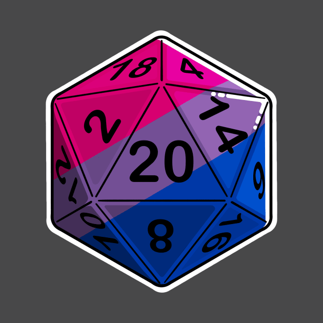 Bi Pride d20 by PaintbrushesAndPixels