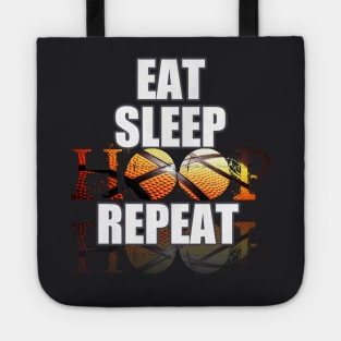 Eat Sleep Hoop Repeat - Basketball Player - Sports Athlete Abstract Graphic Novelty Gift - Art Design Typographic Quote Tote