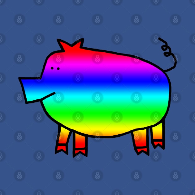 Bright Rainbow Pig for Kids by ellenhenryart