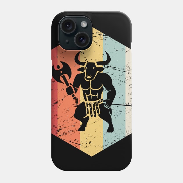 Retro Vintage Greek Mythology Minotaur Icon Phone Case by MeatMan