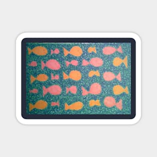 School of Fish Watercolor Pattern Magnet