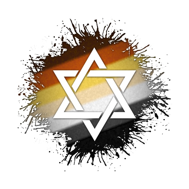 Paint Splatter Gay Bear Pride Star of David Symbol by LiveLoudGraphics