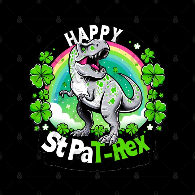 Happy St PaT-Rex Dinosaur Saint Patrick's Day For Boys Girls by click2print