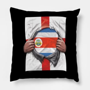 Costa Rica Flag English Flag Ripped - Gift for Costa Rican From Costa Rica Pillow