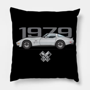 1979 silver vette Pillow