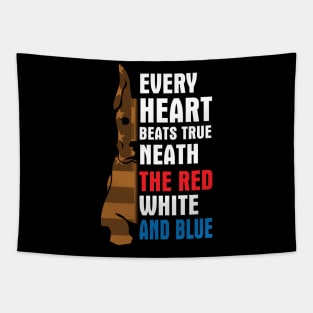 Greatdane Every Heart Beats True Neath The Red White And Blue Happy Independence July 4th Day Dogs Tapestry