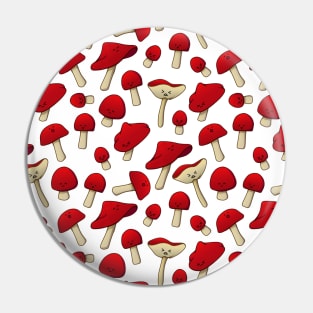 Mushrooms | Pattern | Cute | Red Pin