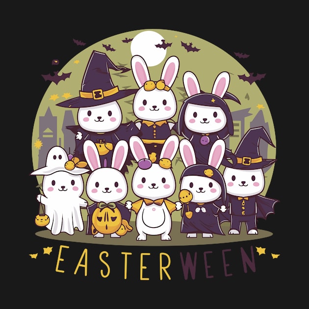 Cute Bunnies in Costumes Easterween Celebration by Firesquare