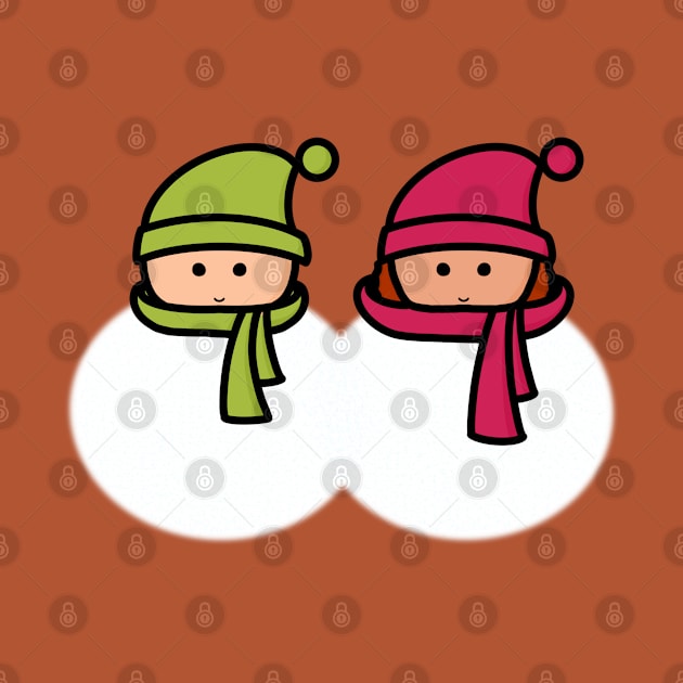Snowman and snowwoman couple by ThePJCouple