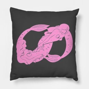 Gay Infinity Mermaids- Pink Pillow