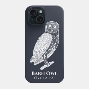 Barn Owl with Common and Scientific Names - animal design Phone Case