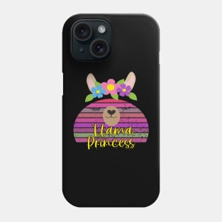 Cute Llama Face Design - Llama Princess Phone Case