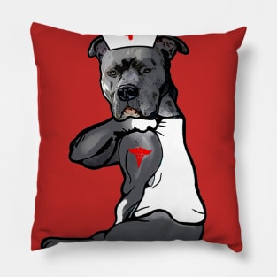 Funny Pitbull Never Underestimate A Pitbull Mom With Nursing Degree Pillow