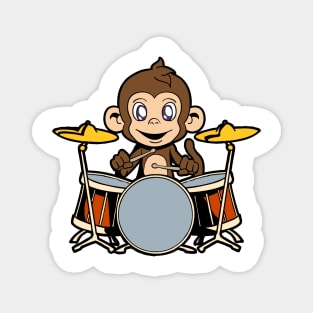 Cartoon monkey playing drums Magnet