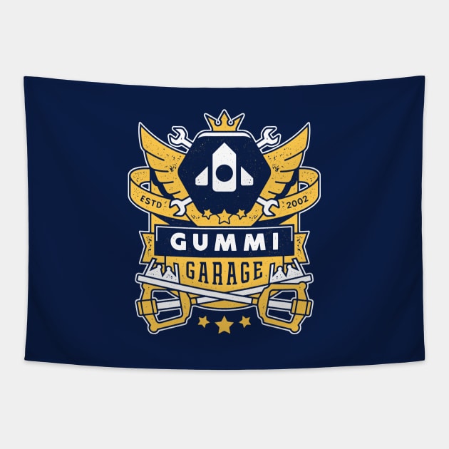 The Gummi Garage Crest Tapestry by Lagelantee