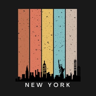 NY Retro Vintage new york city skyline T-Shirt