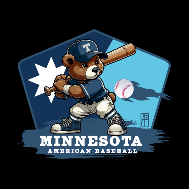 USA - American BASEBALL - Minnesota - Baseball mascot - Minnesota baseball by ArtProjectShop