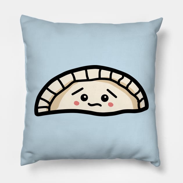 Worried Empanada Kawaii Dumpling Pillow by Chigurena