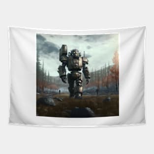 In the wastelands : Big power-armour Tapestry