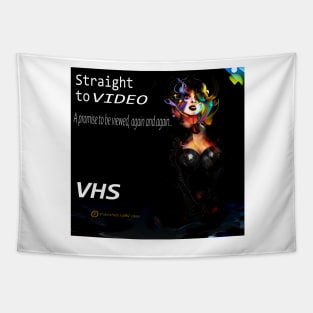 Straight to VIDEO. (1980s VHS Graphics parody. Digital Art.) Tapestry