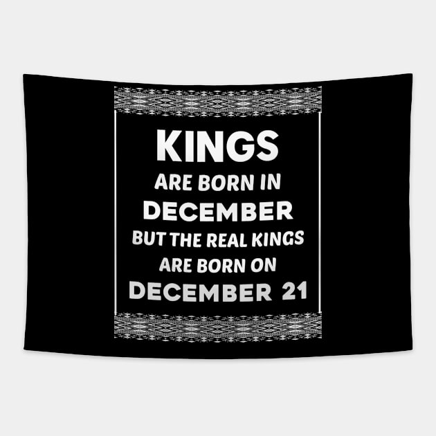 Birthday King White December 21 21st Tapestry by blakelan128