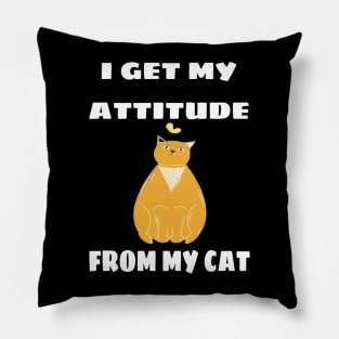 I Get My Attitude From My Cat Pillow