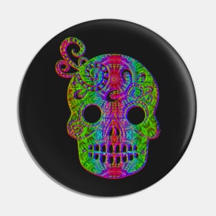 Rainbow candy skull Pin