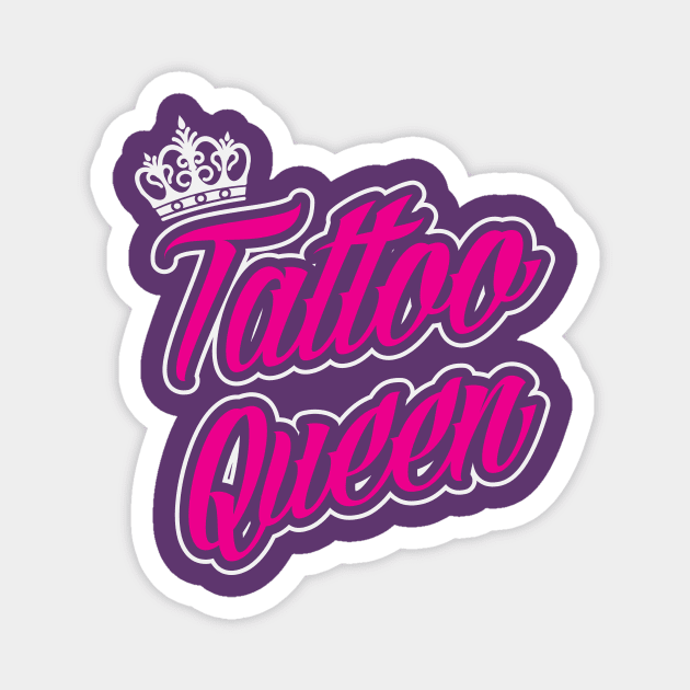 Tattoo Queen (white) Magnet by nektarinchen
